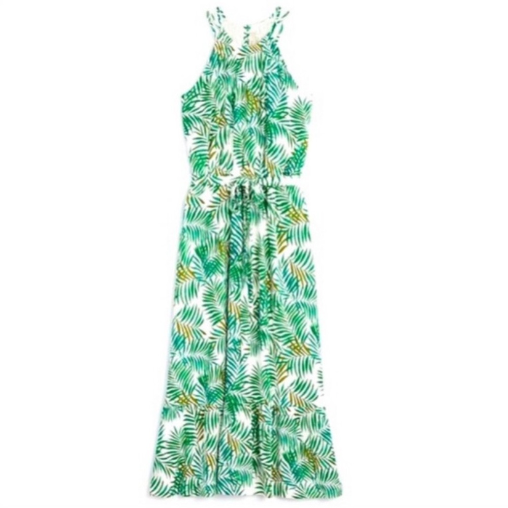 Palm Halter Maxi Dress